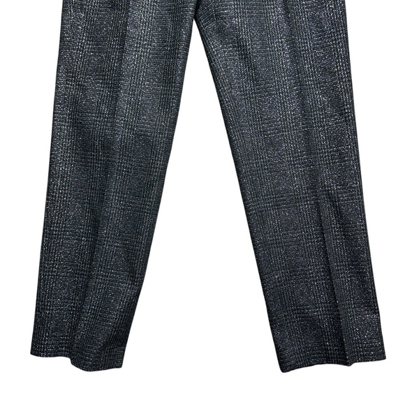 Zadig & Voltaire Black Peter Check Metallic Straight Leg Trousers EU 40 - Picture 4 of 9